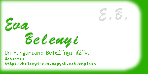 eva belenyi business card